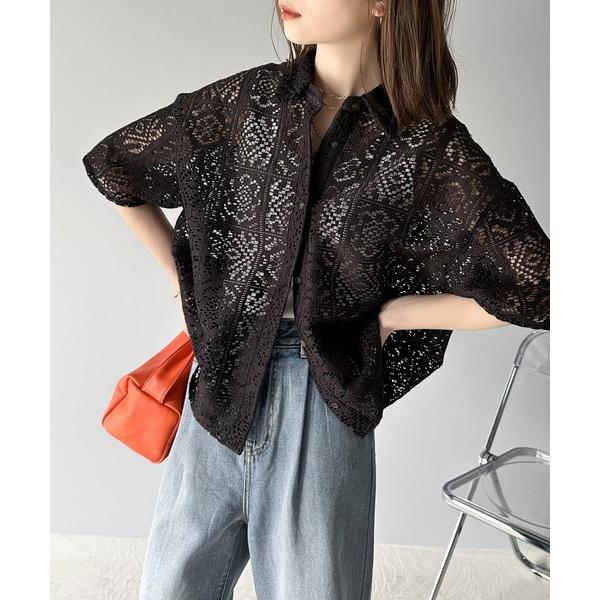 「Java」 半袖シャツ MEDIUM チャコールグレー レディース