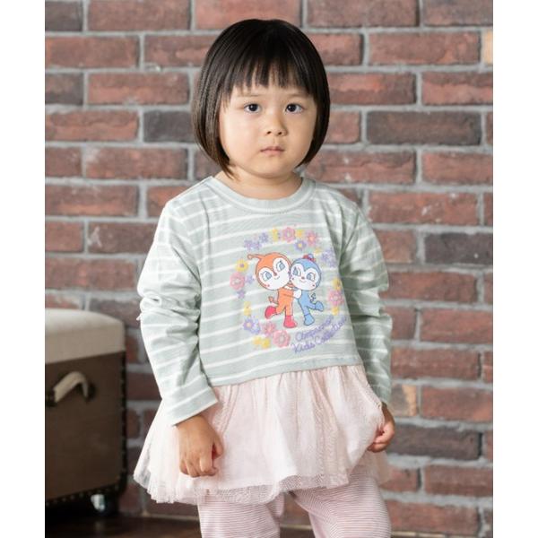 チュニック チュール切替ボーダーチュニック キッズ 子供服 女の子