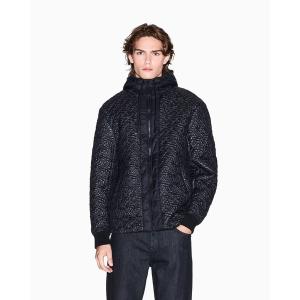 ブルゾン アウター 「A|X アルマーニ エクスチェンジ」オールオーバーキルティングロゴ フーデッドブルゾン メンズ