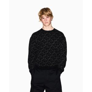 セーター ニット 「A|X アルマーニ エクスチェンジ」オールオーバージャカードロゴ ニットプルオーバー メンズ