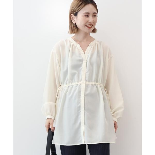 ブラウス シャツ シアーウエストドロストロングシャツ レディース