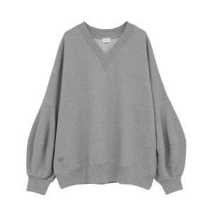トレーナー スウェット MANOF/マノフ/VOLUME SLEEVE LOGO SWEAT レディース