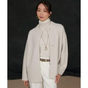 カーディガン 「見上愛さん着用/洗える」ラクーンブレンドダブルフェイス ニット アウター レディース