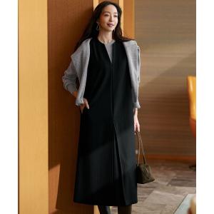 ワンピース ウールミルドジャージー ボックスタック ジャンパースカート