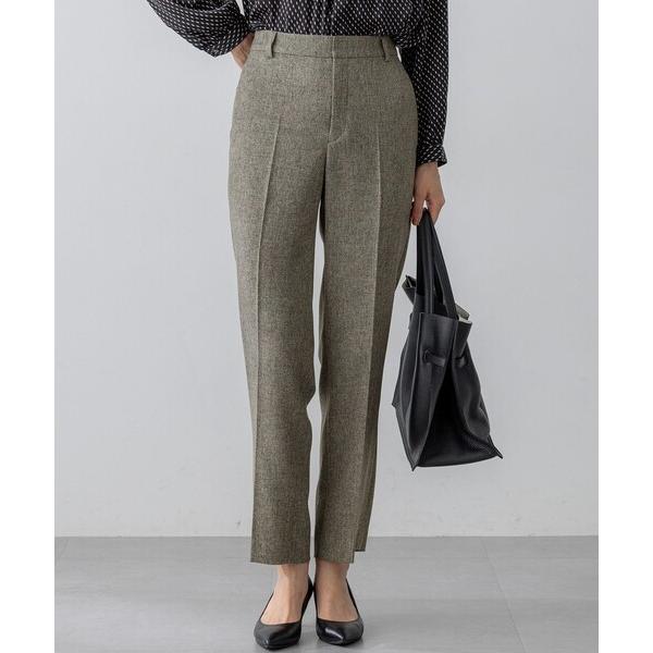 パンツ 「洗える/セットアップ対応」ウールライクカルゼ テーパード パンツ レディース