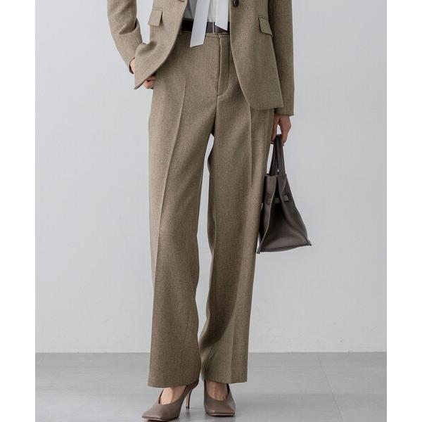 パンツ 「洗える/セットアップ対応」ウールライクカルゼ ワイド パンツ レディース