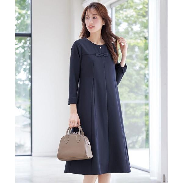 ワンピース 「安田美沙子さん着用」フレアAラインリボンワンピース