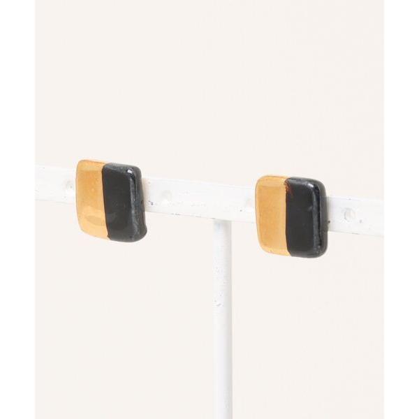 ピアス irodori/スクエア金彩pierce（黒） レディース