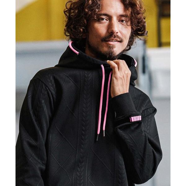 パーカー mpa3926-Cable Knit Jersey Parka ニットジャージパーカー(F...