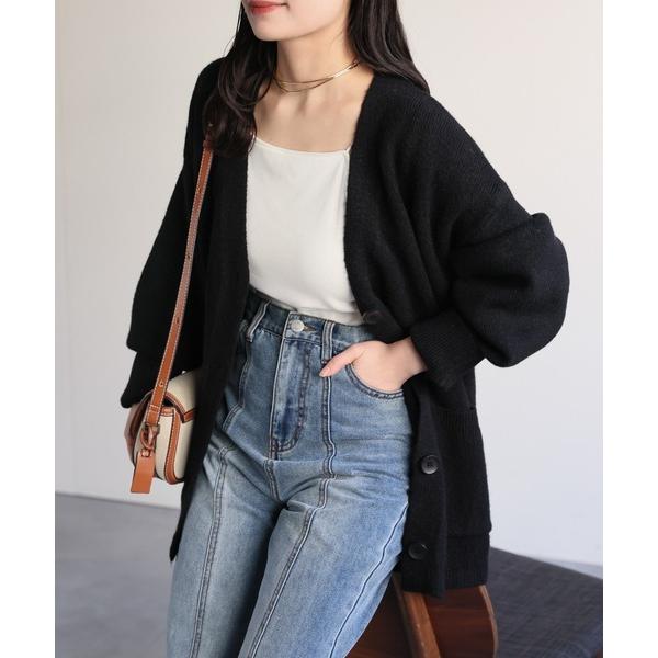 カーディガン Vネックニットカーディガン レディース