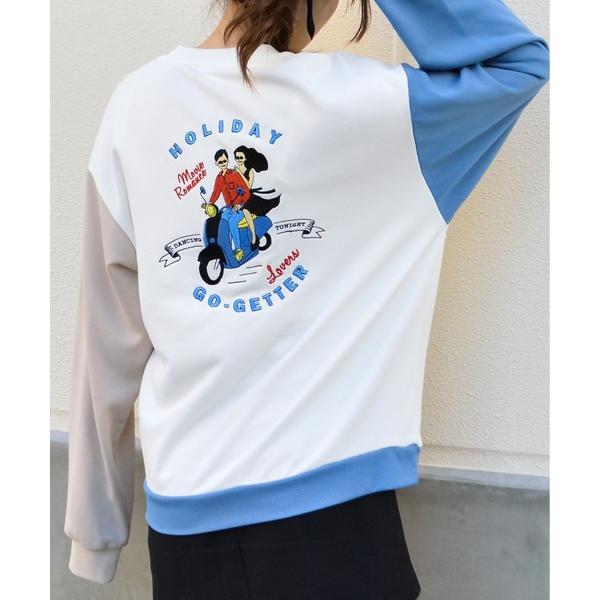 トレーナー スウェット 「spiritoso」ホリデースケータープリントトレーナー レディース