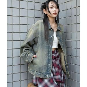 デニムジャケット gジャン WEGO/ヴィンテージライクBIGデニムジャケット メンズ レディース