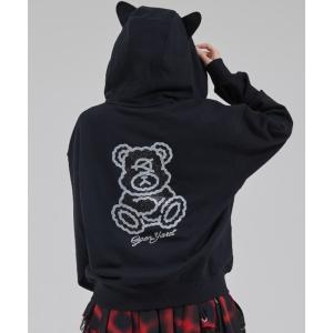 パーカー 「OY/オーワイ」DOLLY STONE EAR HOODIE ZIP UP/ドリーストーン イヤー ジップアップパーカー レディース メン