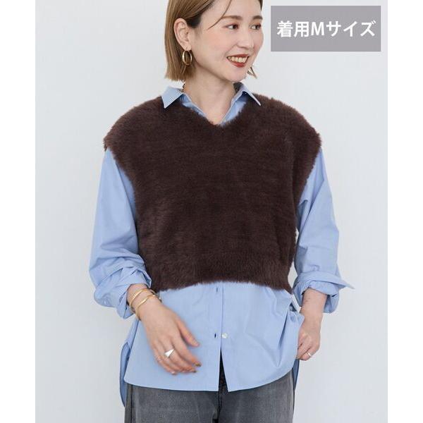 ベスト ジレ 「選べる丈」シャギーニットベスト レディース