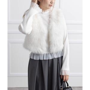 ベスト ジレ ショート丈ファーベスト「大人 カジュアル 着回し力抜群」「AW新作」 レディース