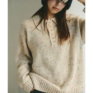 ポロシャツ ポロ emuniem by.ゆいか - ネップニットポロシャツ レディース メンズ