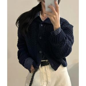 カーディガン ショート長袖カーディガン レディース