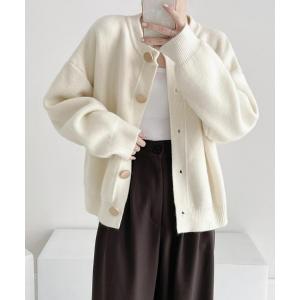 カーディガン クルーネックボタン カーディガン ニットカーディガン オフィスカジュアル きれいめカジュアル　レディース 韓国 レディース