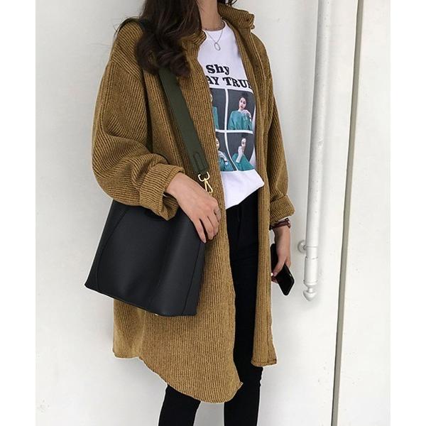 ブラウス シャツ 「ゆるっと今っぽく、暖かく。着るだけで旬顔オーバーサイズコーディロイシャツ」コーデ...