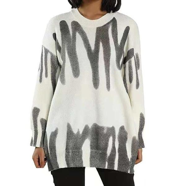 ニット セーター ニュアンスアート配色ニット レディース