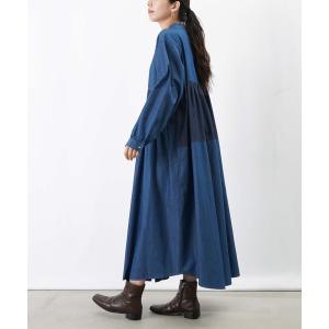 ワンピース LC/LLL デニム配色ボリュームワンピース