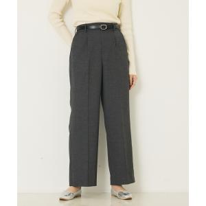 グレンチェック ワイドパンツ（レディースファッション