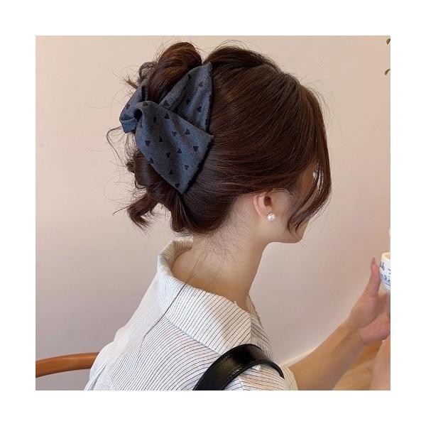 ヘアクリップ ドットリボンデザイン ヘアクリップ