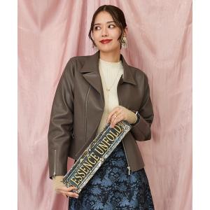 ブルゾン アウター 「FONT LAB」フェイクレザーライダースブルゾン レディース