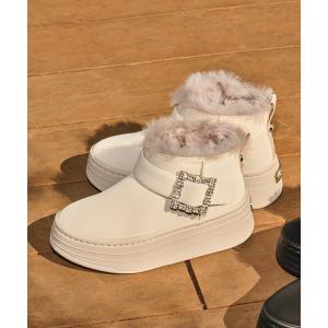 ブーツ 「軽量」厚底エコファーブーツ レディース