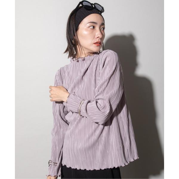 tシャツ クリスタルプリーツ×チュール メロータートル レディース