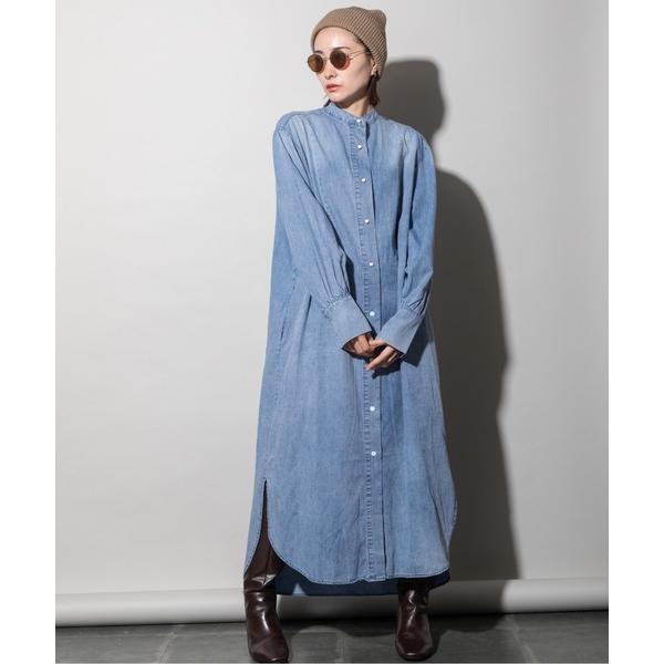 シャツワンピース デニムシャツワンピース