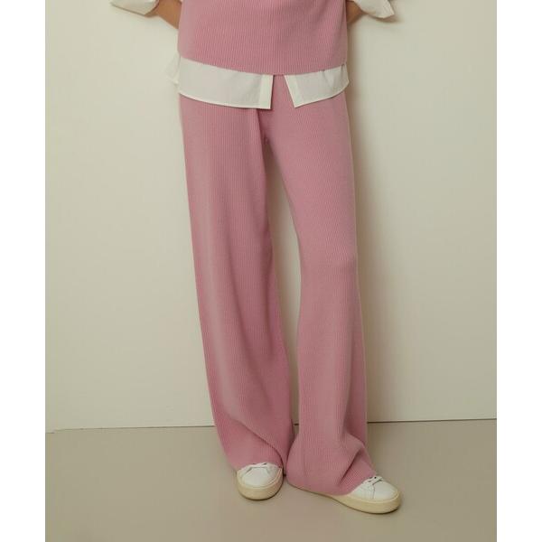 パンツ ウールリブニットパンツ レディース