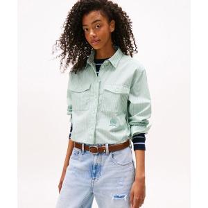 ブラウス シャツ クロップドリラックスクレストシャツ レディース
