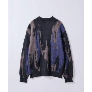 セーター ニット 「SLICK/スリック」Shaggy Mohair Abstract Jacquard Knit Pullover Knit/シャギ