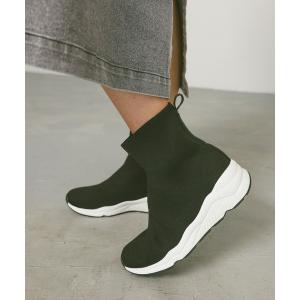 ブーツ 「撥水加工/23〜25cm展開」スニーカーブーツ / ニットショートブーツ レディース