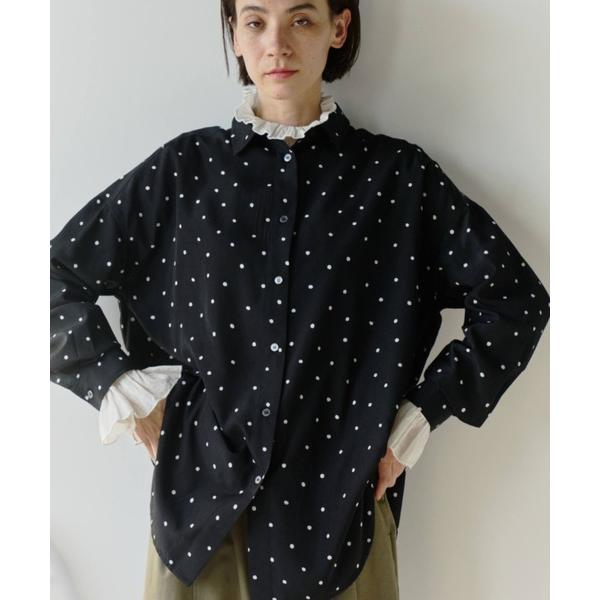 ブラウス シャツ ドットオーバーサイズシャツ レディース