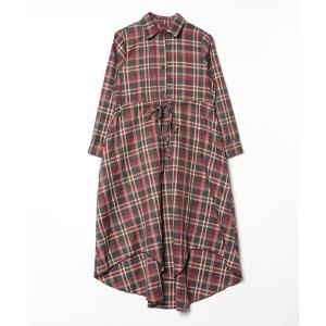 「Primazel」 シャツワンピース M レッド レディース