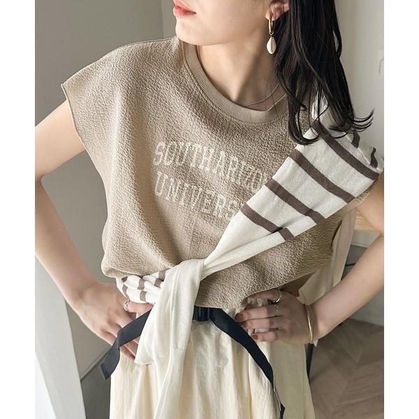 「Java」 ノースリーブトップス LARGE グレイッシュベージュ レディース