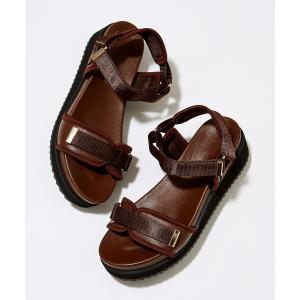 「Mazell」 フラットサンダル M ブラウン レディース