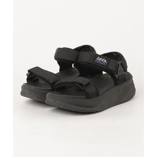「Java」 フラットサンダル 22.5cm ブラック レディース