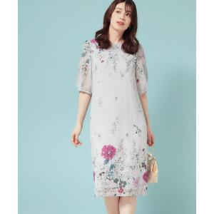 ワンピース 「コスモス／SS〜Lサイズ展開」フラワーパネル柄ワンピース