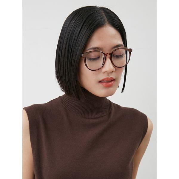 伊達メガネ メガネ 眼鏡 べっ甲ラウンドセルフレームダテメガネ レディース