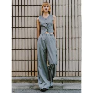 パンツ 「セットアップ対応」サイドタックスーツパンツ レディース