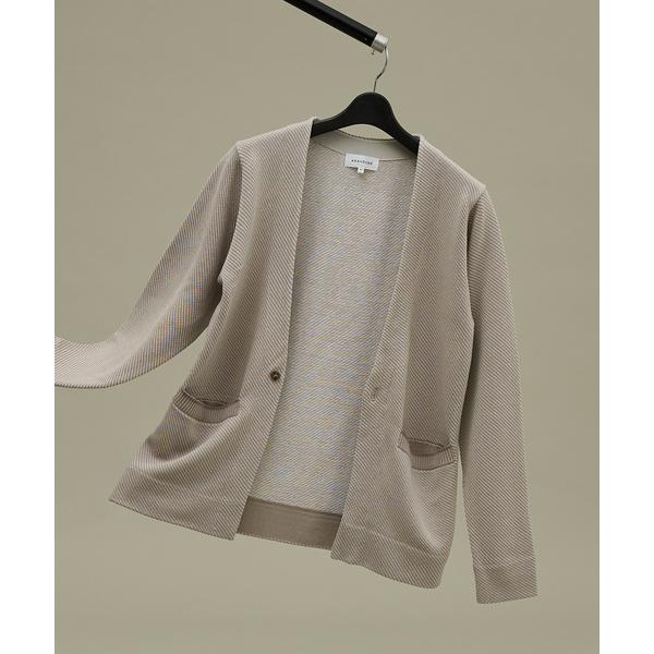 カーディガン バイアスジャガード 1ボタン カーディガン メンズ レディース