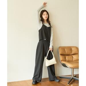 セットアップ 限定展開　ソフトタッチ ツイル キャミ ビスチェ セットアップ(セットアップ対応) レディース