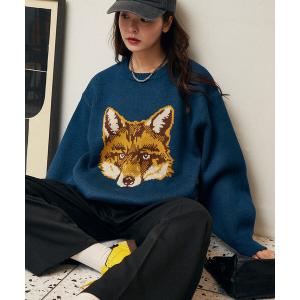 ニット セーター PUBLUX/パブリュクス アニマル ジャガード ビッグ ニット　限定展開 レディース メンズ