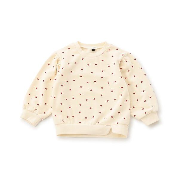 トレーナー 「ジュニア対応」袖ふんわり総柄トレーナー キッズ 子供服 女の子