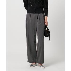 パンツ アシンメトリー タック ワイドパンツ はっ水 ウォッシャブル レディース