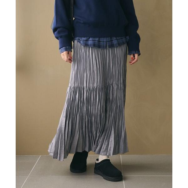 スカート ポリエステル チンツプリーツ スカート