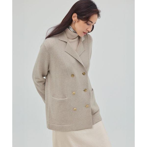 ジャケット テーラードジャケット カシミヤブレンド ニット ジャケット レディース